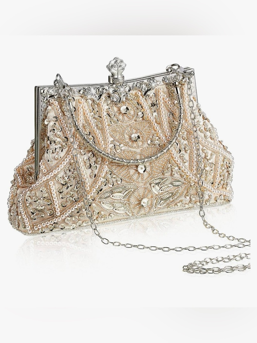 Amylove 1920s Women Vintage Beaded Clutch Evening Bag